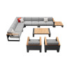 HIGOLD CAMBUSA 2062100 Grey 9-Seater Modular Corner Lounge Set